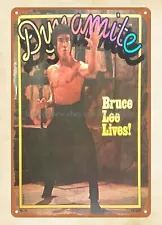 1975 Dynamite magazine cover Bruce Lee Lives metal tin sign old signs for sale