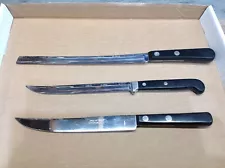 3-Vintage Case XX Kitchen Butcher Knives