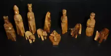 VINTAGE 12 PIECE MINIATURE WOODEN NATIVITY SET MADE IN ISREAL