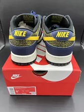 (BRAND NEW) Nike Dunk Low Shoes Vintage Michigan Blue Black Yellow Mens ð¥ð¥