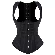 Sexy Underbust Boned Corset Burlesque Basque Body Shaper Top Vest Black 5XL