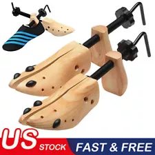 2024 One Pair 2-way Wooden Adjustable Shoe Stretcher for Men Women Size 9-13