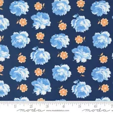 Denim and Daisies Skirt Florals Midnight Jeans by Fig Tree for 1/2 YD 35382 18