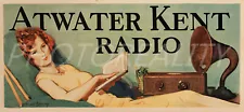 Vintage Ad Banner "Women Reading Book" Atwater Kent Radios 9 x 19 Giclee Print