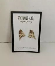 Origami Bird Literary Stud Earrings Handmade