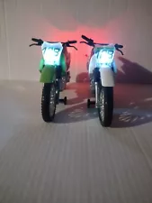 Kawasaki Dirt Bike Toy #128 Lot Of Two Sounds Music And Motion