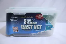 FITEC 10140 SUPER SPREADER CAST NET 4' RADIUS 3/8" MESH WHITE NYLON W/BOX ~