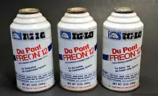 3 Cans - R12 Refrigerant 12oz DuPont IG-LO AC FREON Twelve - NOS - FREE SHIP