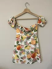 Forever 21 Women’s Off Shoulder mini dress Tropical Fruit Printed Size Small