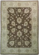 Brown 6 x 8 Rug New Vintage Look Peshawar Oushak Handmade Rug Clearance Sale