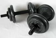 2 CAP Standard 1" Free Weight 14" Adjustable Dumbbell's 20# each 40 lb Set