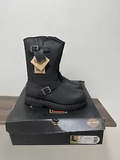 Harley Davidson Men's Jason ST Steel Toe Work Boots Black Leather D93120 Sz 9