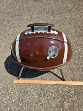 Football Shaped Charcoal Tabletop Grill- Great For Tailgating, Brown.