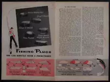 FISHING PLUGS 6 lures Vintage 1943 HowTo PLANS wooden