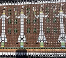 Navajo Mosaic Tile Top Table 51” X 17” Circa 1950