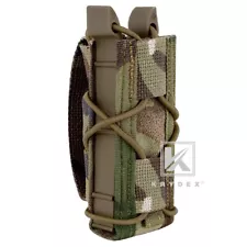 KRYDEX 9mm Pistol Magazine Pouch Mag Carrier Molle Elastic Strap Buckle MC Camo