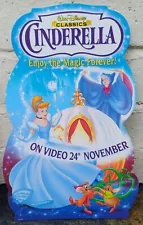 Rare Original Cinderella Cartoon Movie Point Of Sale DVD VHS Shop Display Disney