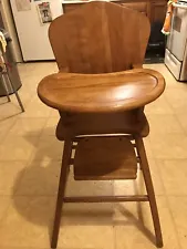 1948 Wooden Childrens High Chair Bought At Schmitt Furniture 1 Owner