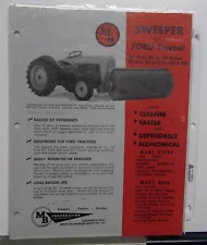 1950s MB Sweeper For Ford Tractor Model 8N NA NAA 600 800 Specs Sales Data Sheet