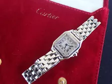 Cartier Panthere 18k White Gold Diamond Ladies 22mm Quartz Watch 1660 Small