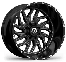 22" TIS 544BM Gloss Black Milled 22x10 Wheel 8x180 10mm For Chevy GMC Truck Rim