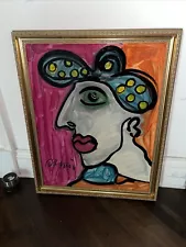 Quality Peter Keil Abstract My Friend Picasso Painting Vintage