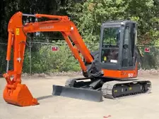 2007 Hitachi ZX50U-2 Mini Excavator Trackhoe Bucket Blade Aux Hyd Cab bidadoo