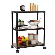 SERVING CART Mobile Kitchen Utility Cart Storage for Snacks 3 Shelf MIND READER