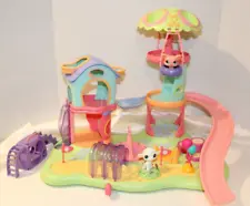2004 Littlest Pet Shop Twist And Twirl Playground play set SLIDE MERRY GO ROUND+