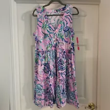 NWT Lilly Pulitzer Lorina V-Neck Dress Lilac Freesia Mermaid For You Sz L