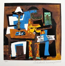 Pablo Picasso THREE MUSICIANS Estate Signed & Numbered Giclee Art 11" x 11.5"