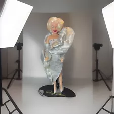 Marilyn Monroe Doll in Silver Dress 1993 No. G14350 Barbie Style Doll with Stand