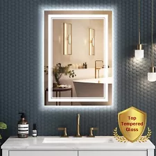 SOGOLINE Bathroom Mirror with Lights, 20x28 Inch Led Mirror for Bathroom - De...