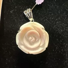 Queen Conch Rose Pendant And Earrings 925 Sterling Silver