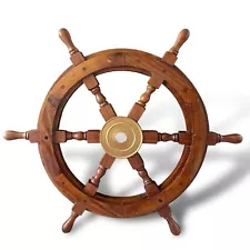 Wooden Ship Yacht Captains Wheel - 24 in. Nautical Decor