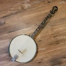 Vintage Lyon & Healy F Style 4 String Open Back Tenor Banjo Birds Eye Uncleaned