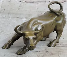 Vintage Bronze Sculpture BULL Stock Market Executive Desk Wall Street Deco Sale