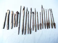 MIXED LOT OF20 BITS FOR BIT BRACE - SCREWDRIVER - COUNTERSINK - GIMLET - REAMER