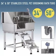 Secondhand 34'' 50" Stainless Steel Dog Grooming Bath Tub Grooming Tubs for Pet