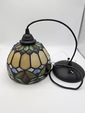 Stained Glass Tiffany Style Hanging Pendant Lamp Ceiling Light 6"wide 5"tall