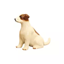 Jack Russell Terrier Miniature Ceramic Figurine Hand Painted Collectible Animal