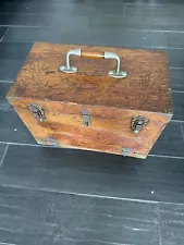 New Listingvintage wooden fishing tackle box