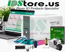 New IDP Smart-21S Single Side Photo ID Card Printer Bundle P/N 653311B