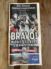 Atlanta Braves AJC Newspaper World Series Champions 2021 “Bravo” Champs Nov. 4