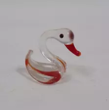 Vintage Miniature Glass Swan 1"