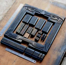 letterpress border wooden printing blocks ornaments Art Nouveau wood deco old ´