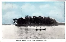 1925, Bishops Island, Sylvan Lake, ROME CITY, Indiana Postcard - Auburn