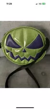 love pain and stitches Kult Bag. Green Glitter Pumpkin Face