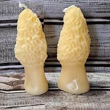 Set of 2 Morel Mushroom Candles 4.5"