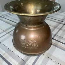 Vintage Union Pacific Railroad Spittoon Copper Brass RR Logo Double Embossed